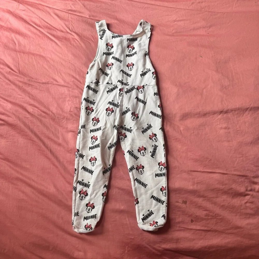 Zara Kids Cotton Minnie Mouse Overalls Size 3/4 Disney
